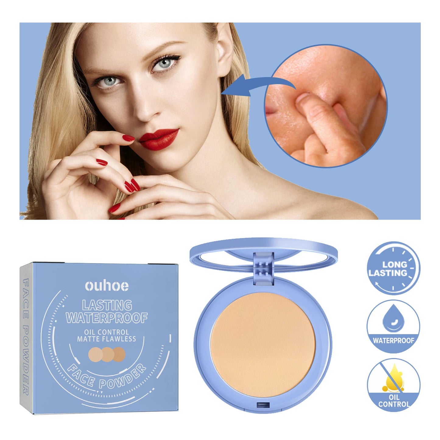 Face Loose Powder Quicksand Setting Spray Freshing Foundation Matte Oil Control Lasting Waterproof Makeup Facial Setting Powder