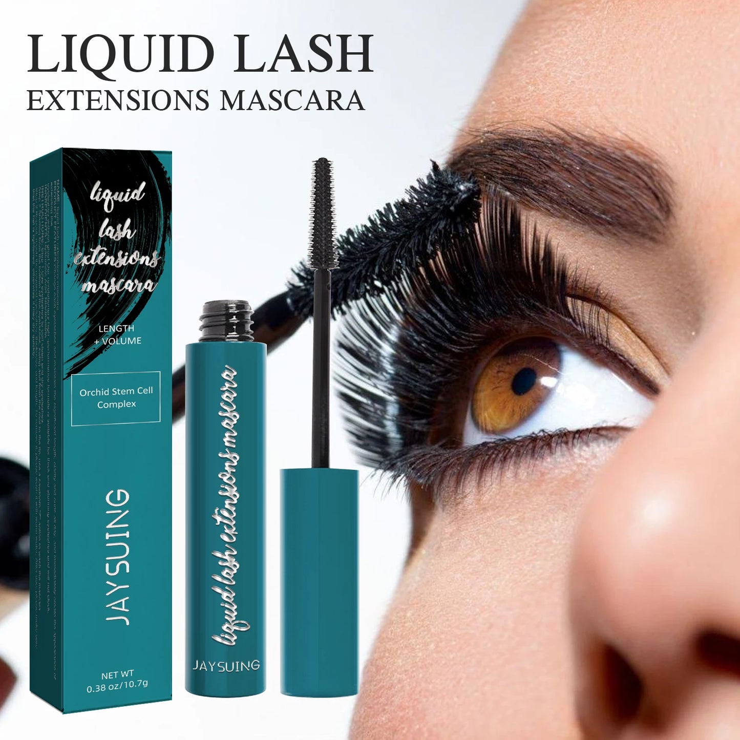 Jaysuing Mascara Liquid Lash Extensions,Natural Makeup Holding Slim Thick Curled Shaped Eyelashes Liquid Lash Extensions Mascara