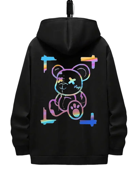 New high quality men's printed hoodie, cotton breathable men's cool trendy casual hoodie streetwear