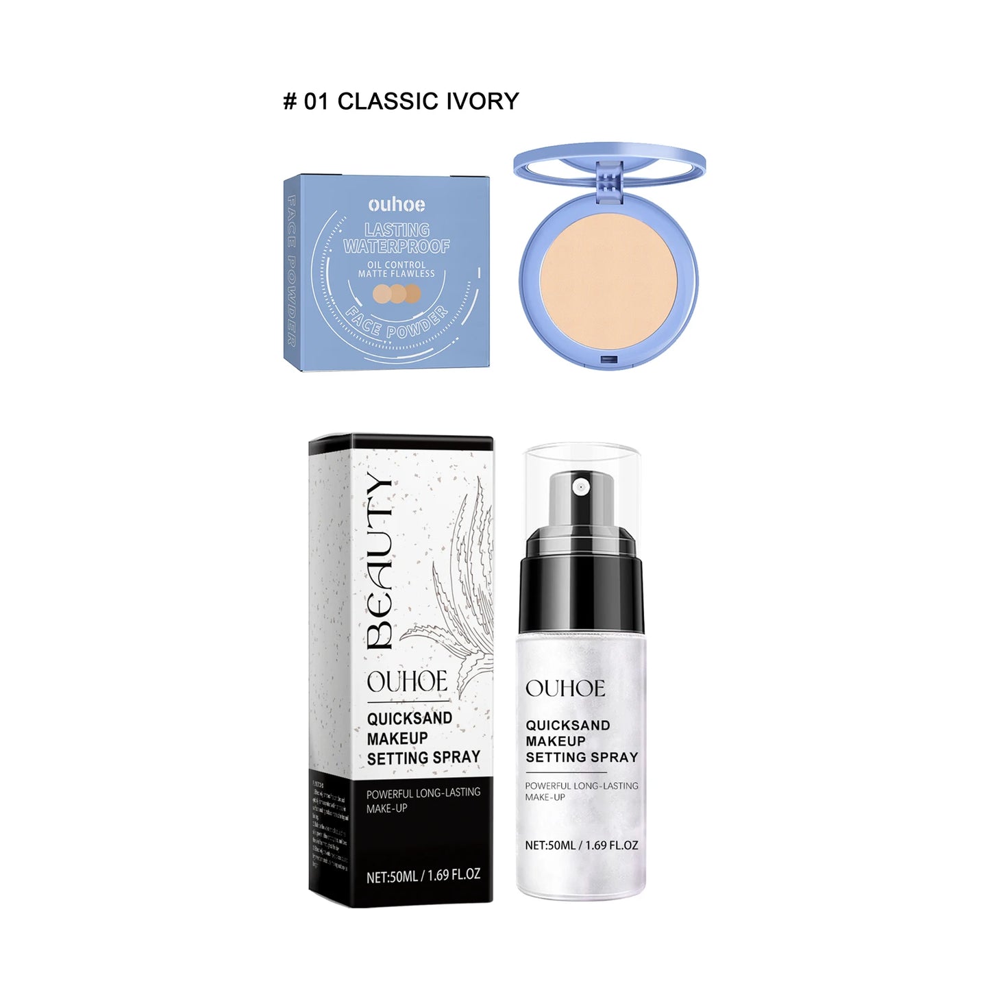 Face Loose Powder Quicksand Setting Spray Freshing Foundation Matte Oil Control Lasting Waterproof Makeup Facial Setting Powder