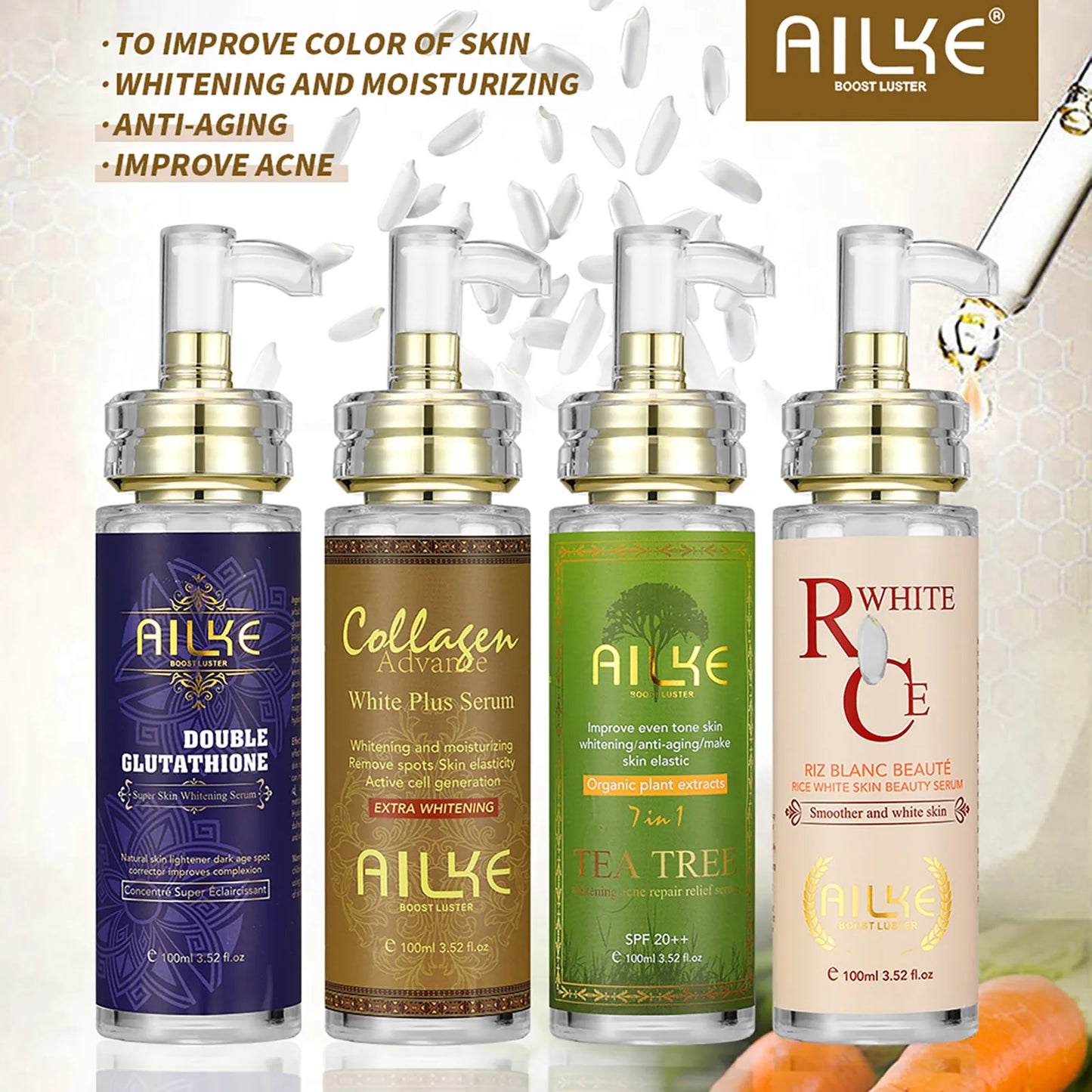 AILKE Face And Body Whitening Serum 100ML Dark Spots Remover