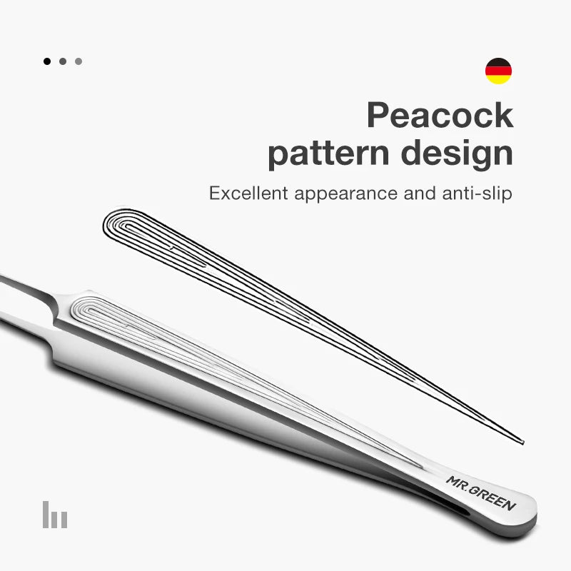 MR.GREEN Ingrown Hair Tweezers Needle Nose Pointed Tips