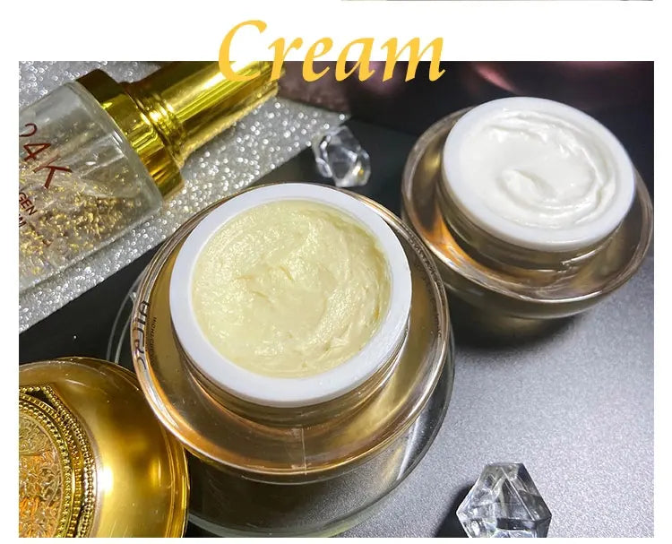 AILKE 24K gold facial essence glycerin liquid toner face skin cream whitening vitamin c brightening moisturizing beauty sets