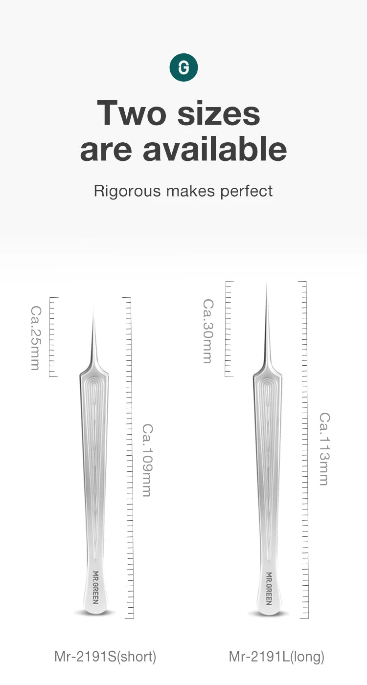 MR.GREEN Ingrown Hair Tweezers Needle Nose Pointed Tips