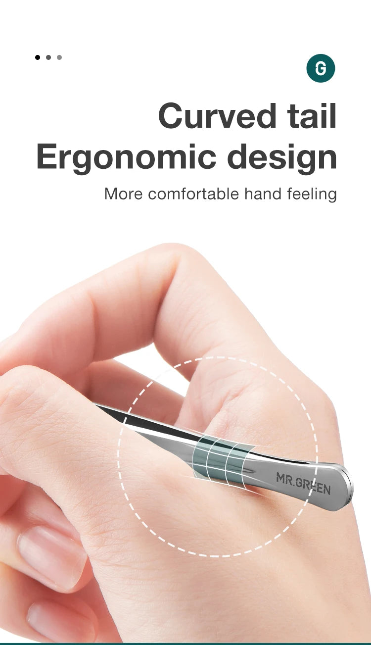 MR.GREEN Ingrown Hair Tweezers Needle Nose Pointed Tips