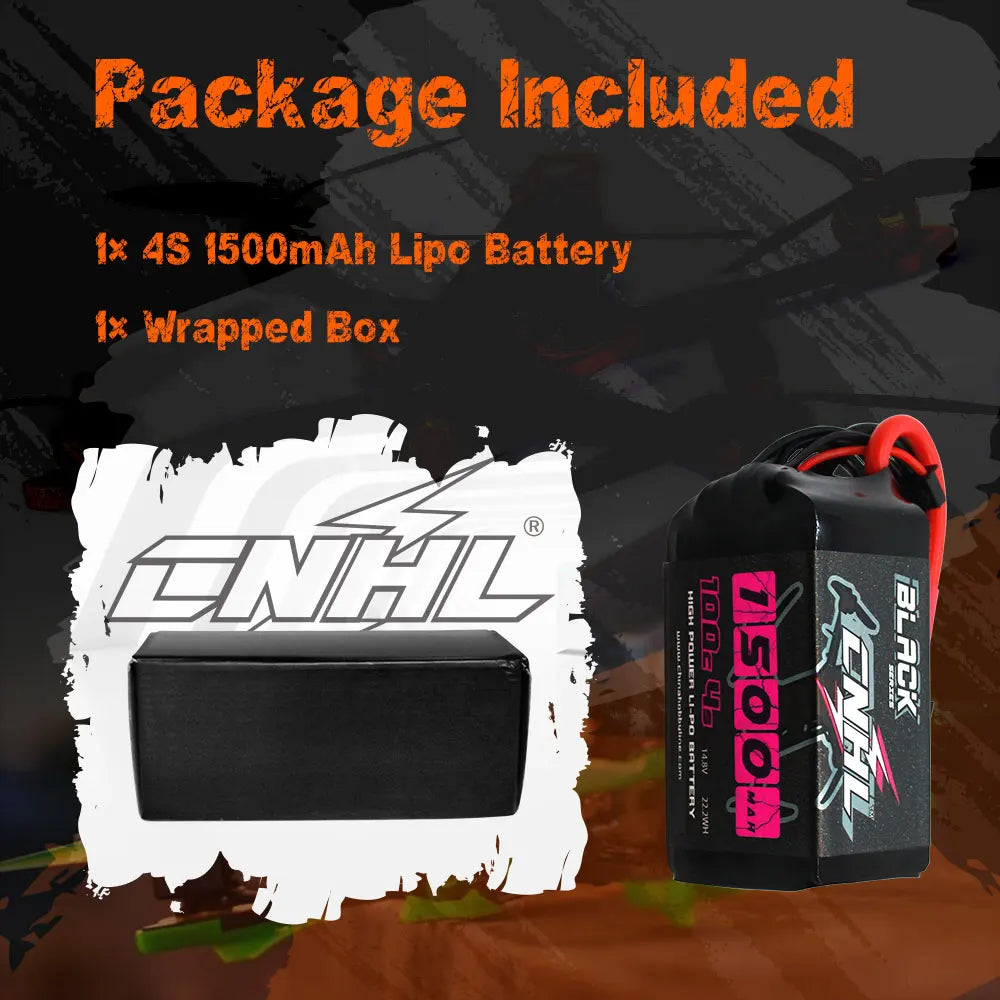 2PCS CNHL 4S 14.8V Lipo Battery 1100mAh 1300mAh 1500mAh 130C With XT60 Plug For FPV Airplane Drone Quadcopter Helicopter Hobby