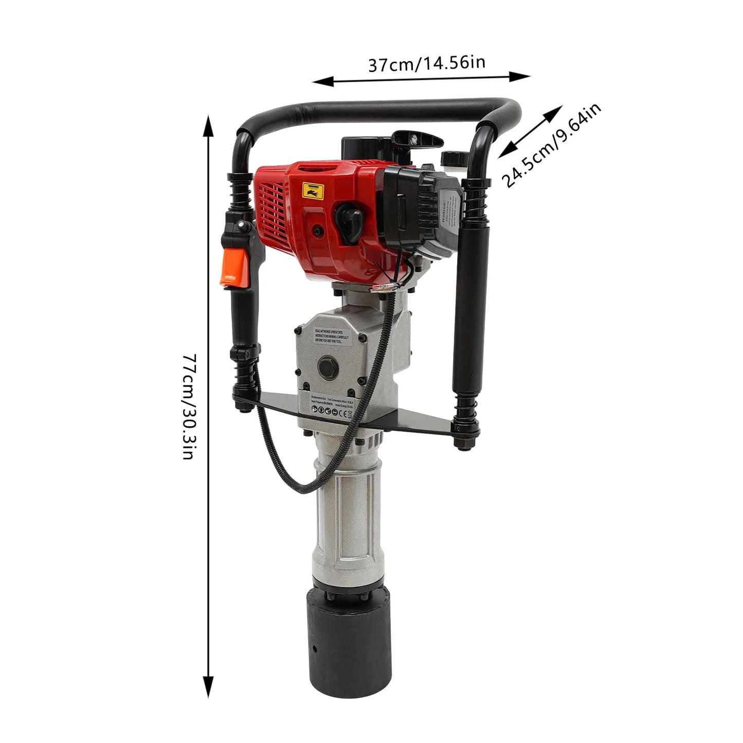 52CC Pile Driver 1900W Gasoline 2 Stroke Post Driver Petrol Garden Fencing Tool Machine 55-70mm Sleeve