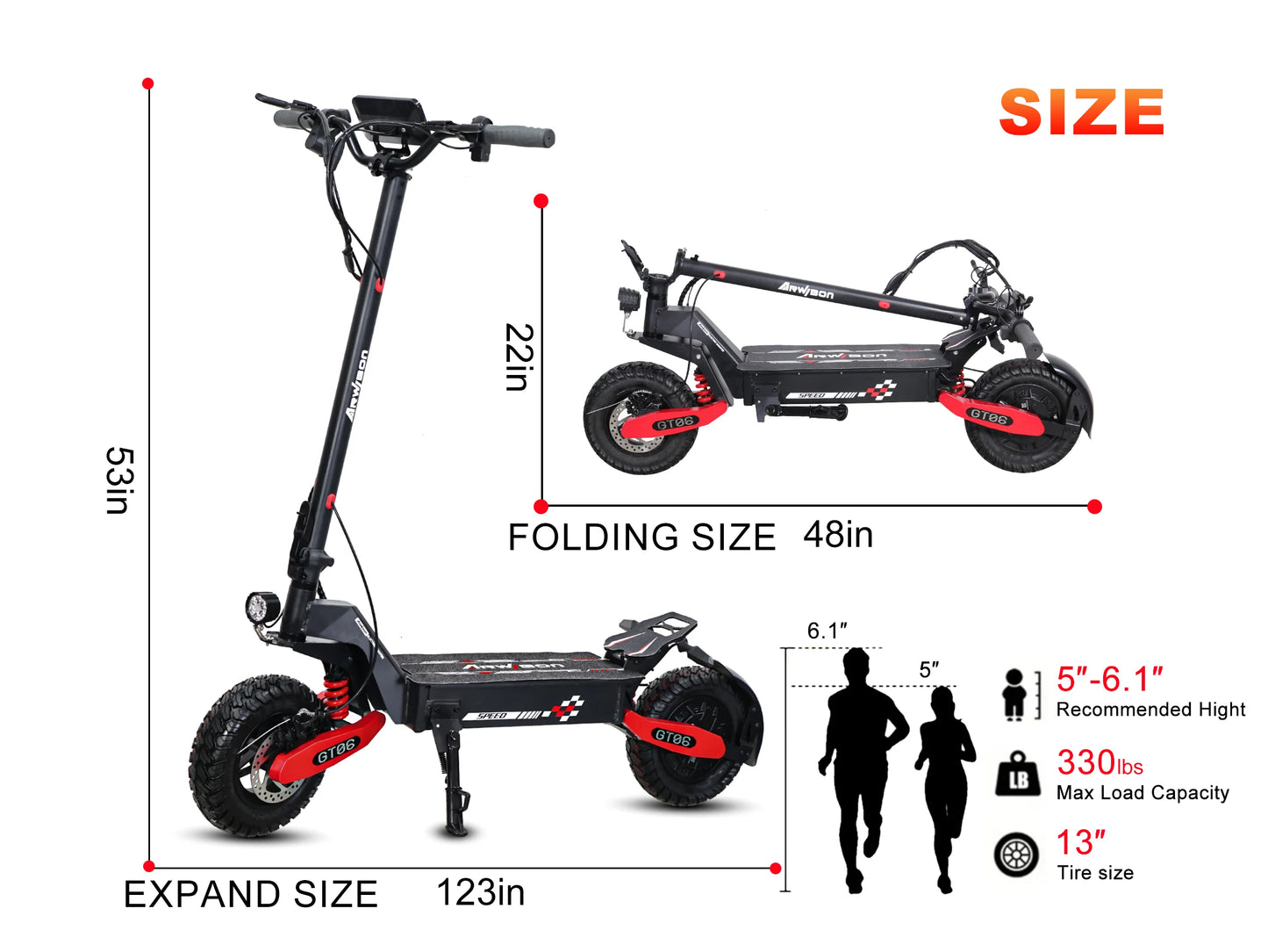30MPH Electric Scooter,1200 Motor,20/40Miles Range EScooter With Spring Damping,Disc Brake,11'' Off-Road Tires Folding Scooter