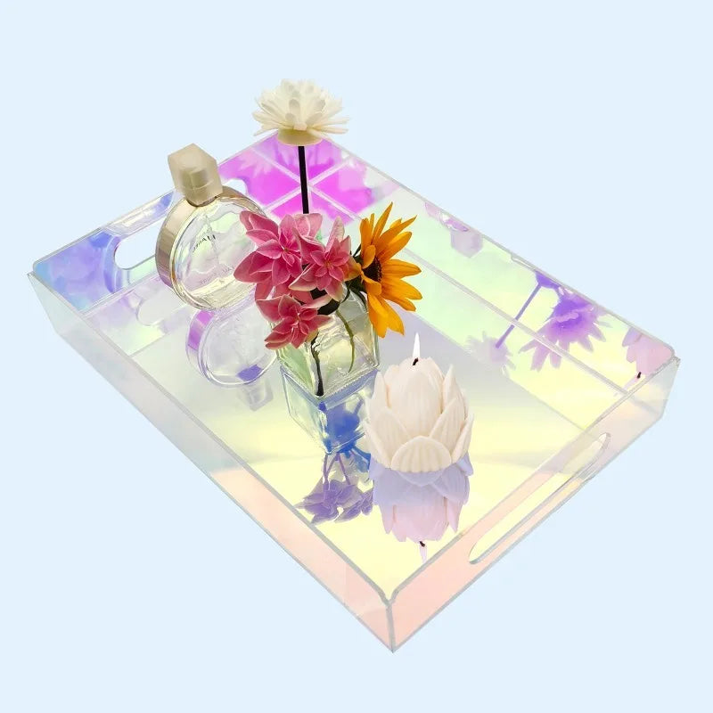 Bathroom Tray Decorative Acrylic Tray Vanity Tray Bathroom Sink Organizer Toilet Tank Tray Modern Bathroom Accessories