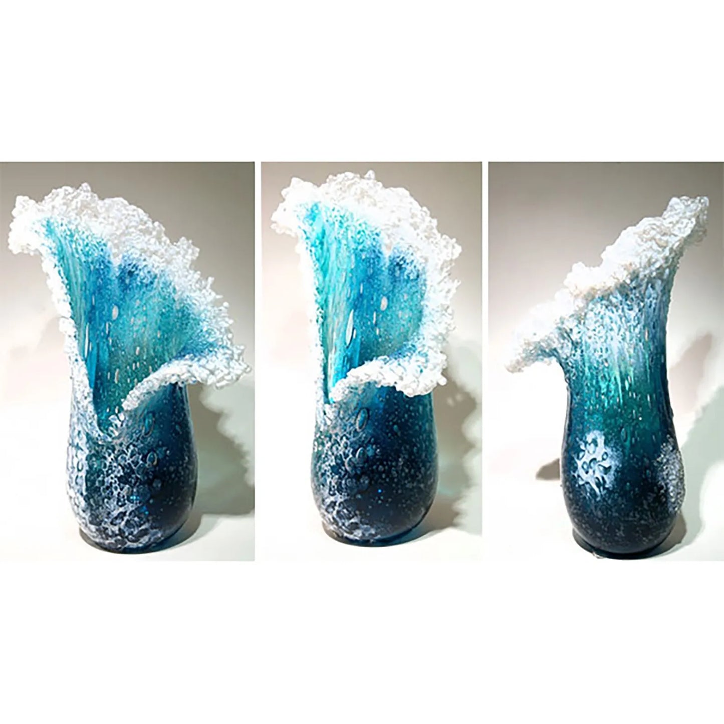 Sea Wave Vase, Wavy Vase Resin Blue Wavy Vase For Office Living Room Decorations Coffee Shop Decor