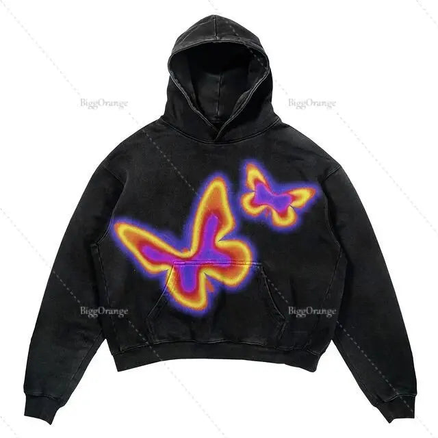 Harajuku Oversized Letter Printing Hoodie Streetwear Sweatshirt Y2k Tops Gothic Clothes Grunge Hoodies Women Men Clothing