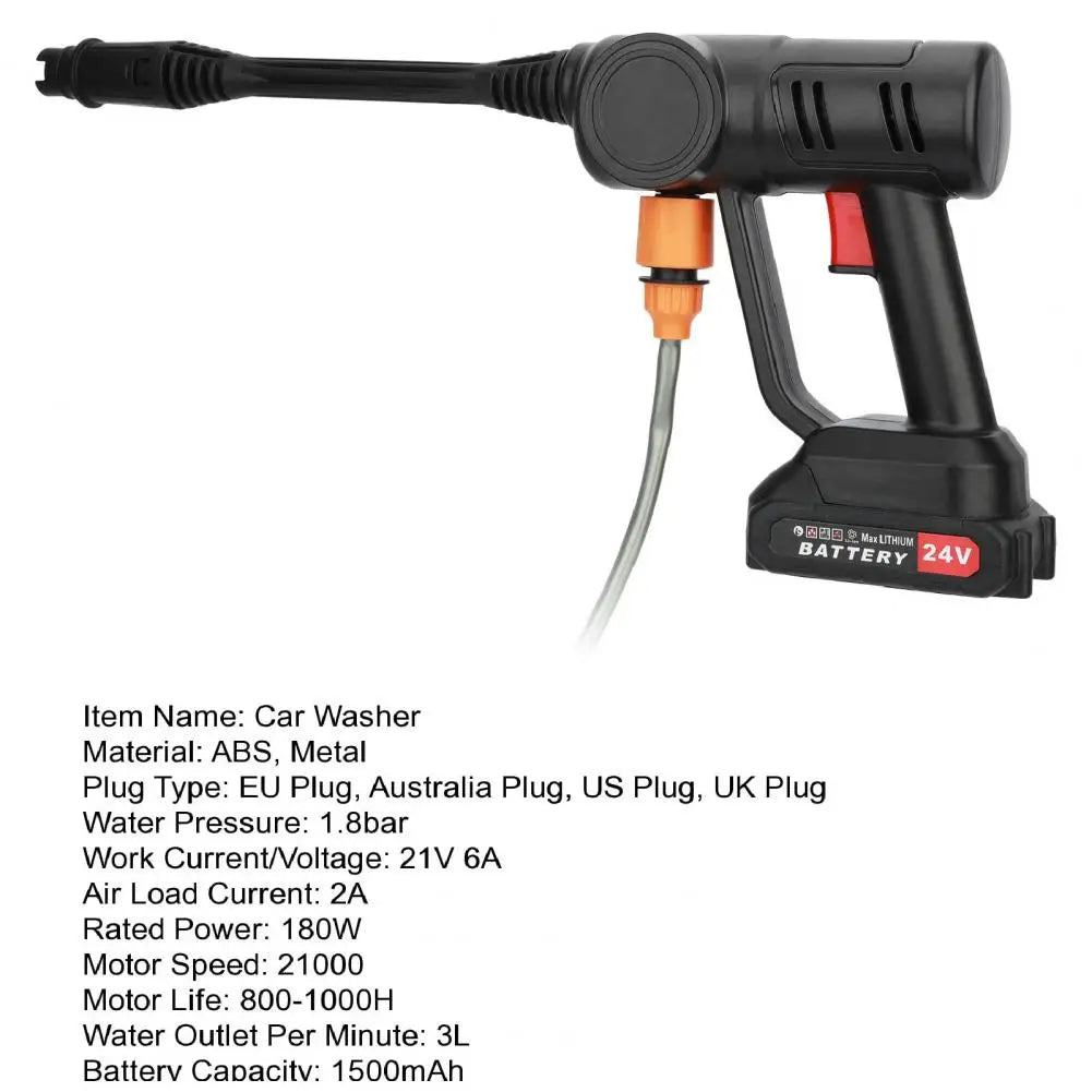 180w Brushless High Pressure Car Washer Gun Electric Garden Washing Water Wash Spray Gun With 2 Batteries 1 Charger Bucket Pipe