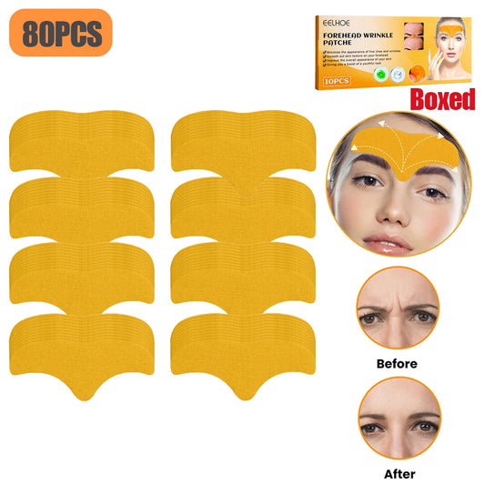 100-10pcs Collagen Forehead Wrinkle Patch Face Mask Head Lines Remover Masks Lifting Anti-Aging Stickers Skin Care Beauty