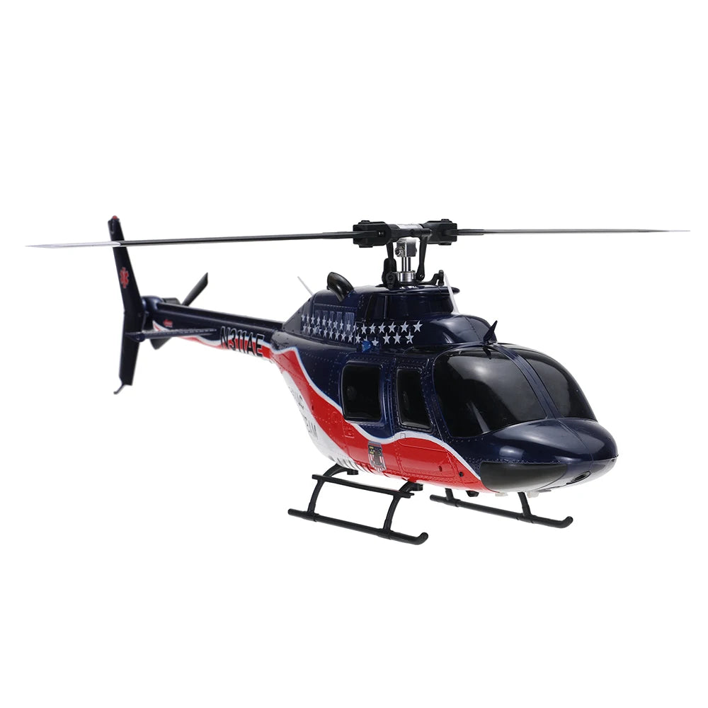 Eachine E186 Bell-206 2.4G 6CH 1/27 Scale Dual Brushless Motor Altitude Hold Optical Flow Positioning intelligent RC Helicopter