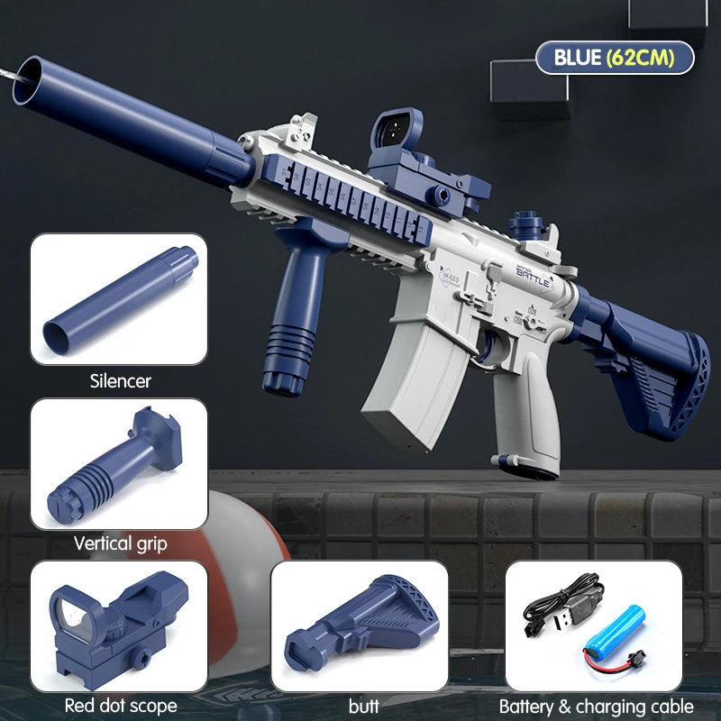 M416 Long Range Electric Water Gun Pistol 10M Portable Guns Children Outdoor Beach Outdoor Fight Shooting Toys for Boys Kid Game