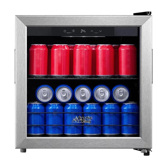 48-Can Beverage Fridge & Cooler with Electrical Control, Stainless Steel Look, ARV48B1AST