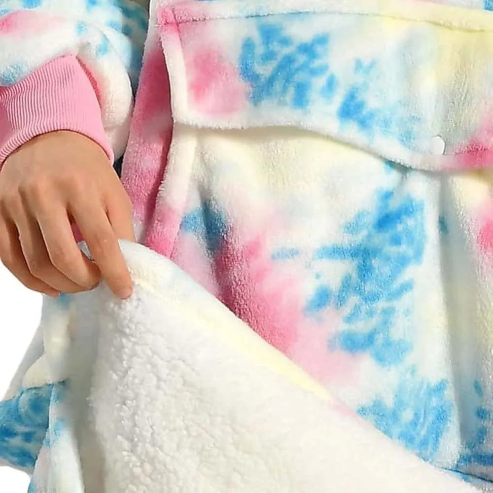 Wearable Blanket Hoodie, Oversized Sherpa Hooded for Women and Men, Cozy Sweatshirt with Giant Pocket