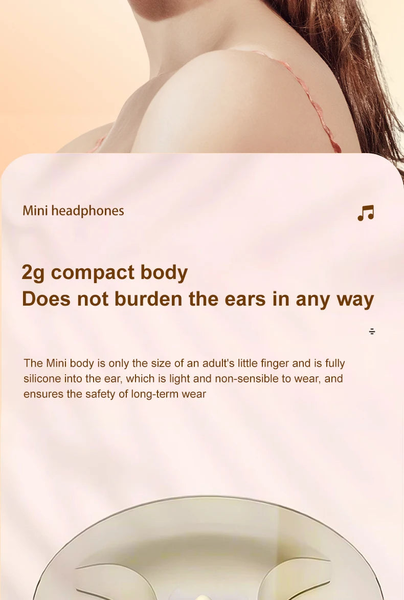 Wireless Bluetooth sleeping Headphones Noise canceling earbuds Hidden Headset Mini Invisible Earphones With Mic Sport Waterproof