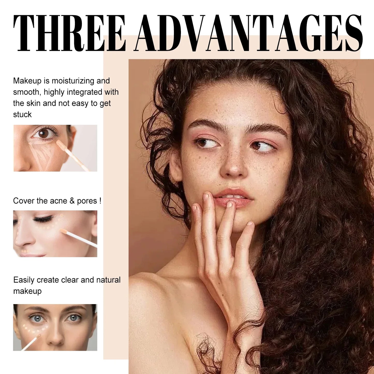 Double Head Concealer Stick Waterproof No Creasing Long-lasting Moisturizing No Separation Fullcoveage Female Makeup Products