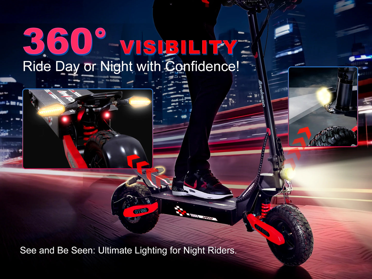 30MPH Electric Scooter,1200 Motor,20/40Miles Range EScooter With Spring Damping,Disc Brake,11'' Off-Road Tires Folding Scooter