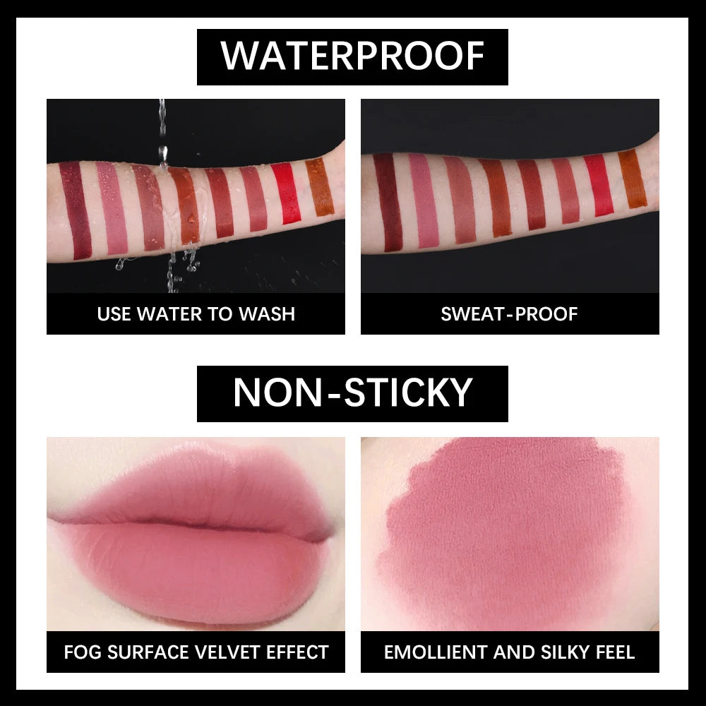 8Pcs/Set Velvet Matte Lipstick Set Long Lasting Waterproof