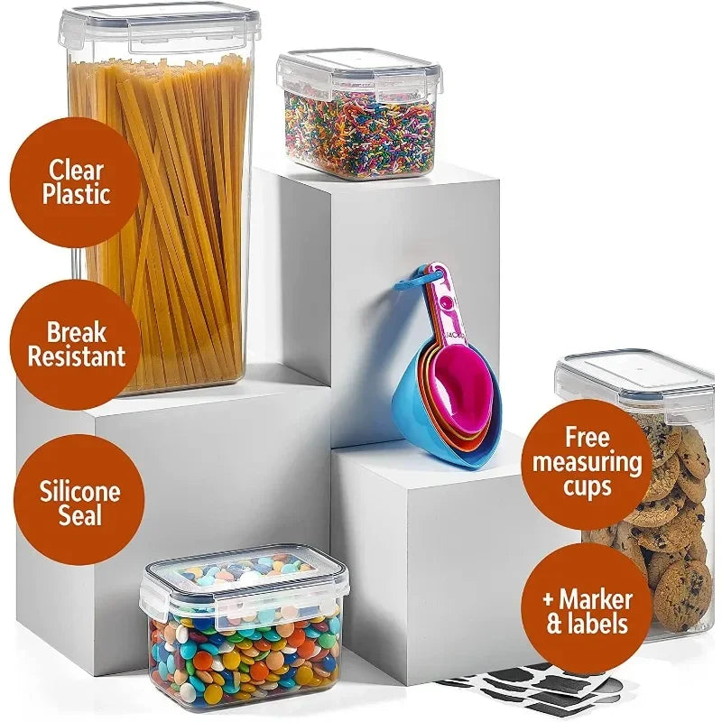 60 Pack Airtight Food Storage Containers for Kitchen Pantry Organization