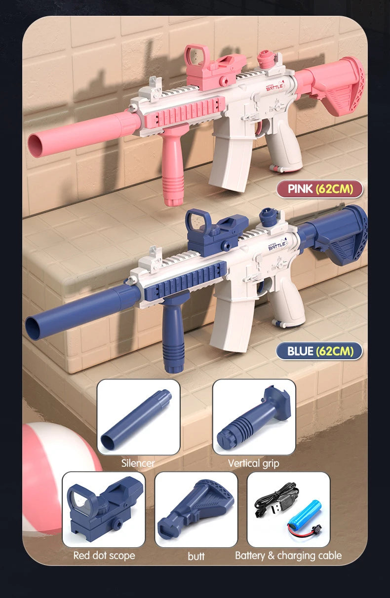 Electric Water Gun Pistol 10M Long Range Portable Guns M416 Children Summer Beach Outdoor Fight Shooting Toys for Boys Kid Games