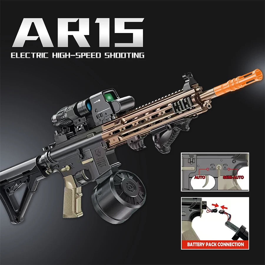 Gel Toy Gun Blaster Automatic, Electric Splatter Ball Toy Gun with Glasses, Fun Shooting Games(Without water bead)