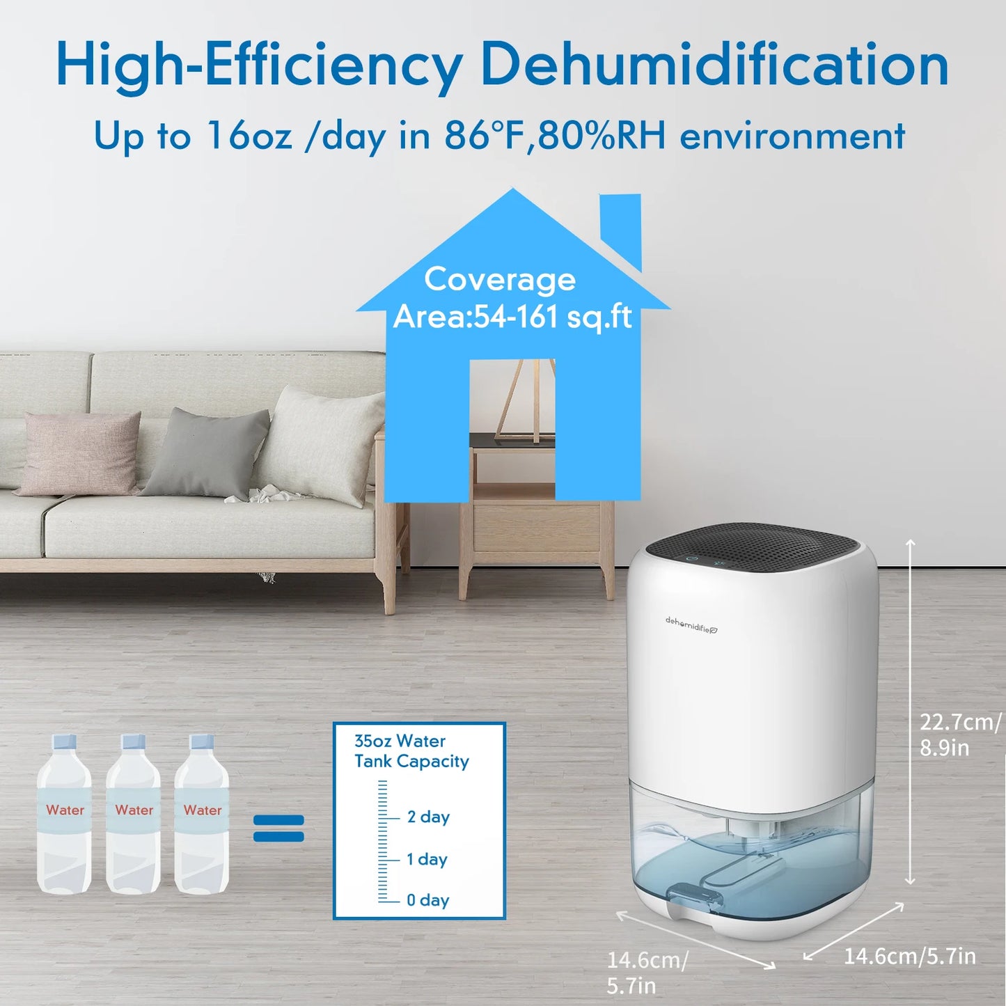 1000ML Air Dehumidifier Home Appliances Mini Portable Quiet