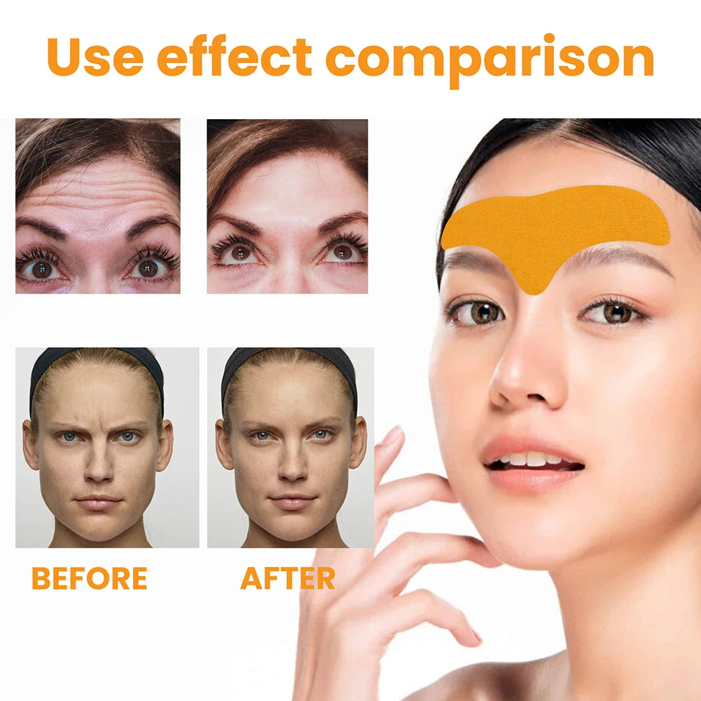 100-10pcs Collagen Forehead Wrinkle Patch Face Mask Head Lines Remover Masks Lifting Anti-Aging Stickers Skin Care Beauty