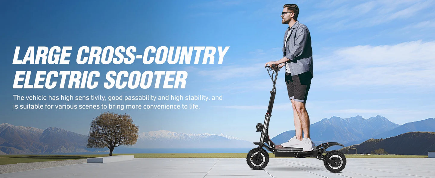 6000W High Power Adult Electric Scooter  Off-Road Commute Foldable 60V 38Ah Large Battery 60 Miles Range 50 Mph Fast E-Scooter