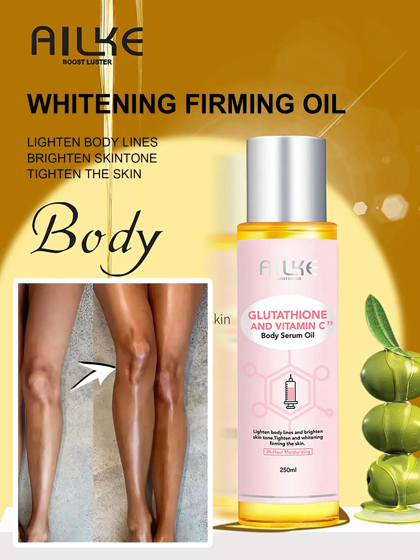 AILKE Whitening Moisturizing Anti-Freckle Body Lotion, Suitable For Face And Body, Glutathione Korean Women's Skin Care Products