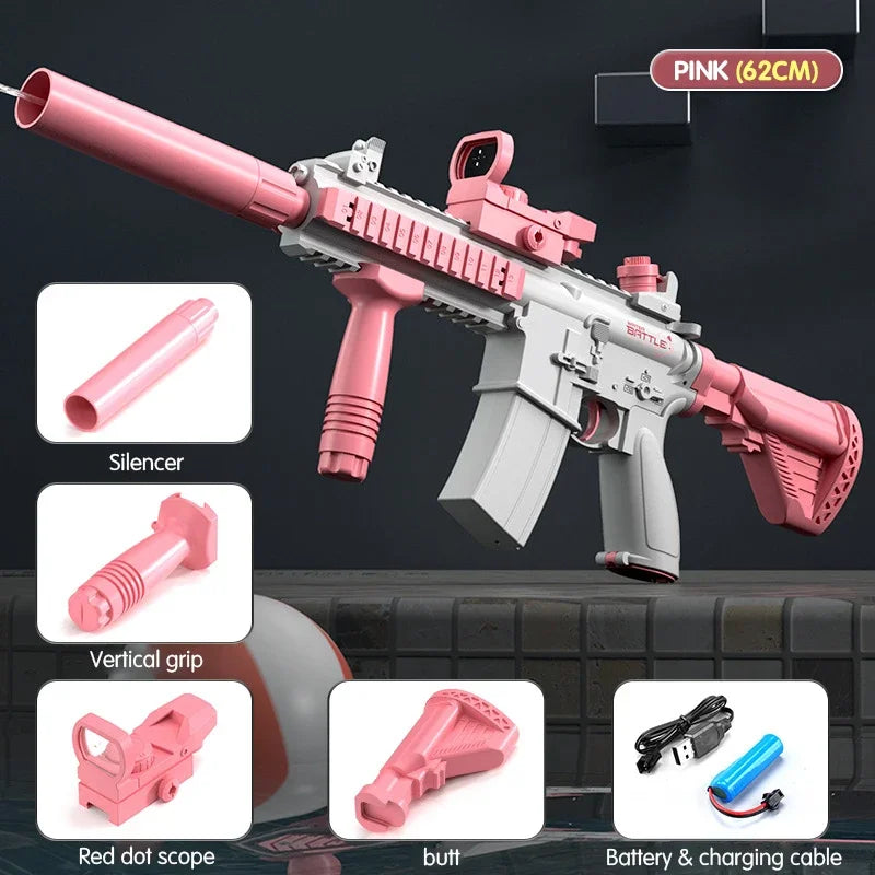 Electric Water Gun High-Pressure Shooting Soaker Full Automatic Water Blaster Spray Pistol Children Gift Party Beach Games