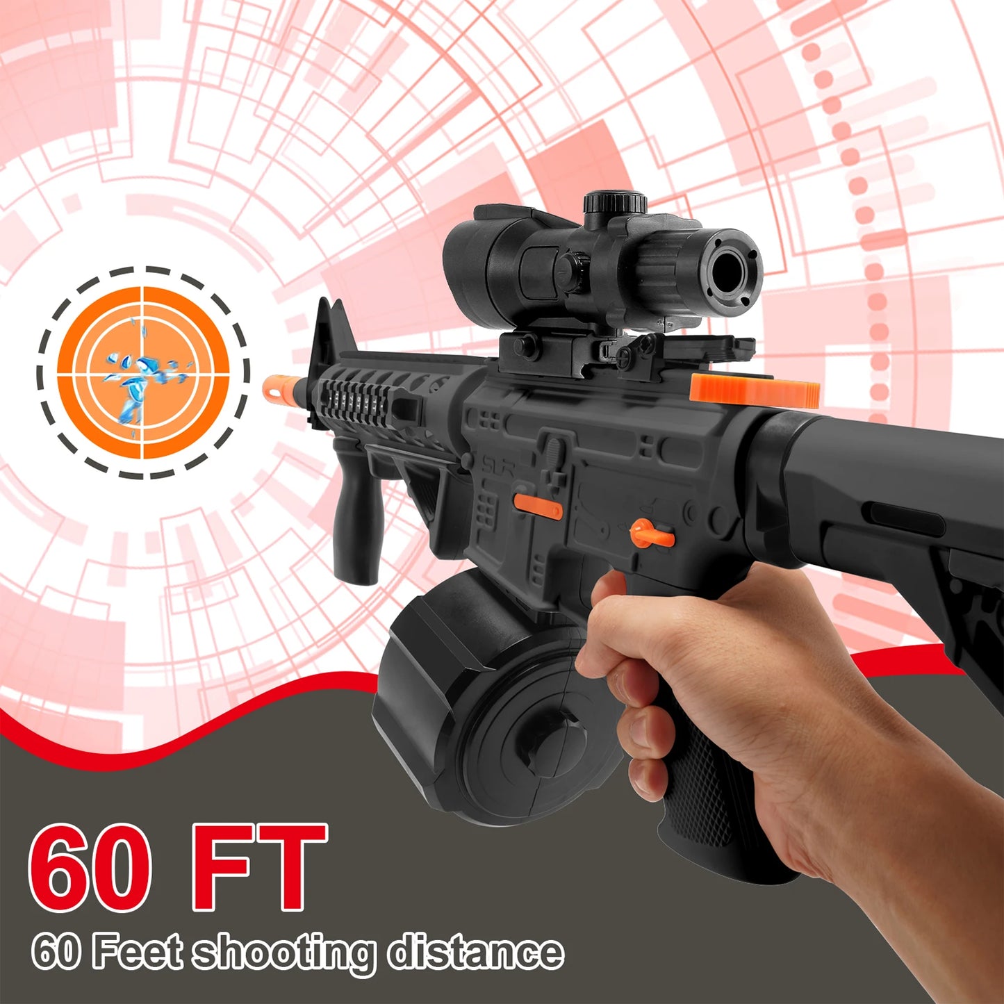 High Speed M4A1 Electric Gel Balls Gun Toys,Automatic&Manual Dual Modes Water Bullets Blaster,Upgraded Water Bead Splatter Toys