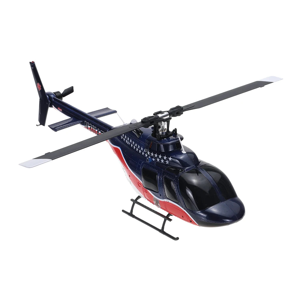 Eachine E186 Bell-206 2.4G 6CH 1/27 Scale Dual Brushless Motor Altitude Hold Optical Flow Positioning intelligent RC Helicopter