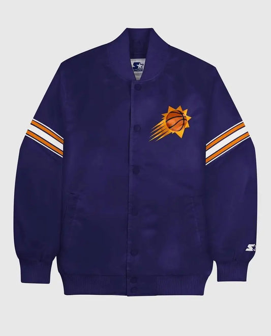 Starter | Men's Phoenix Suns Satin Full-Snap Jacket In Purple