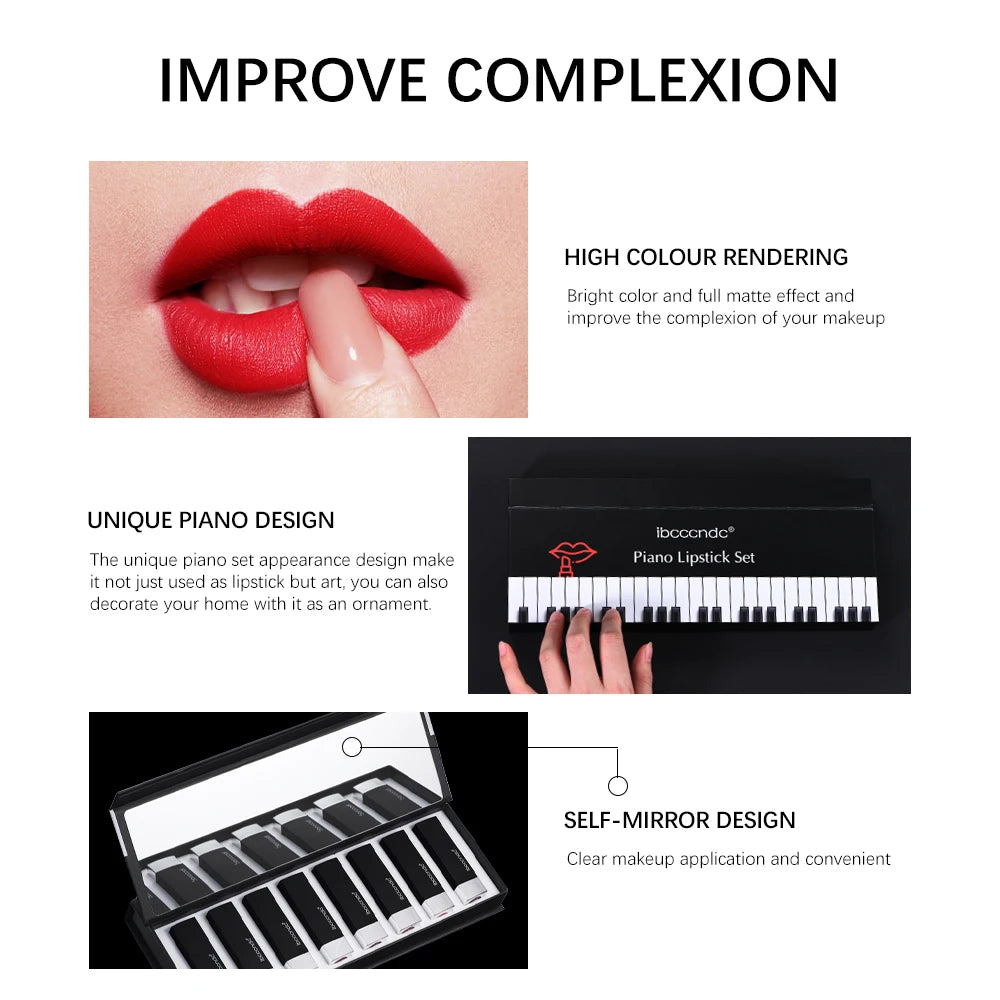 8Pcs/Set Velvet Matte Lipstick Set Long Lasting Waterproof
