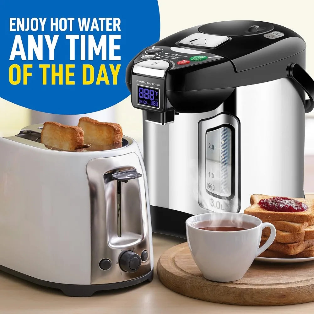 Digital Water Boiler and Warmer,Stainless Electric Hot Water Dispenser,LCD Display,Rotating Base,Keep Warm,Auto Shut Off