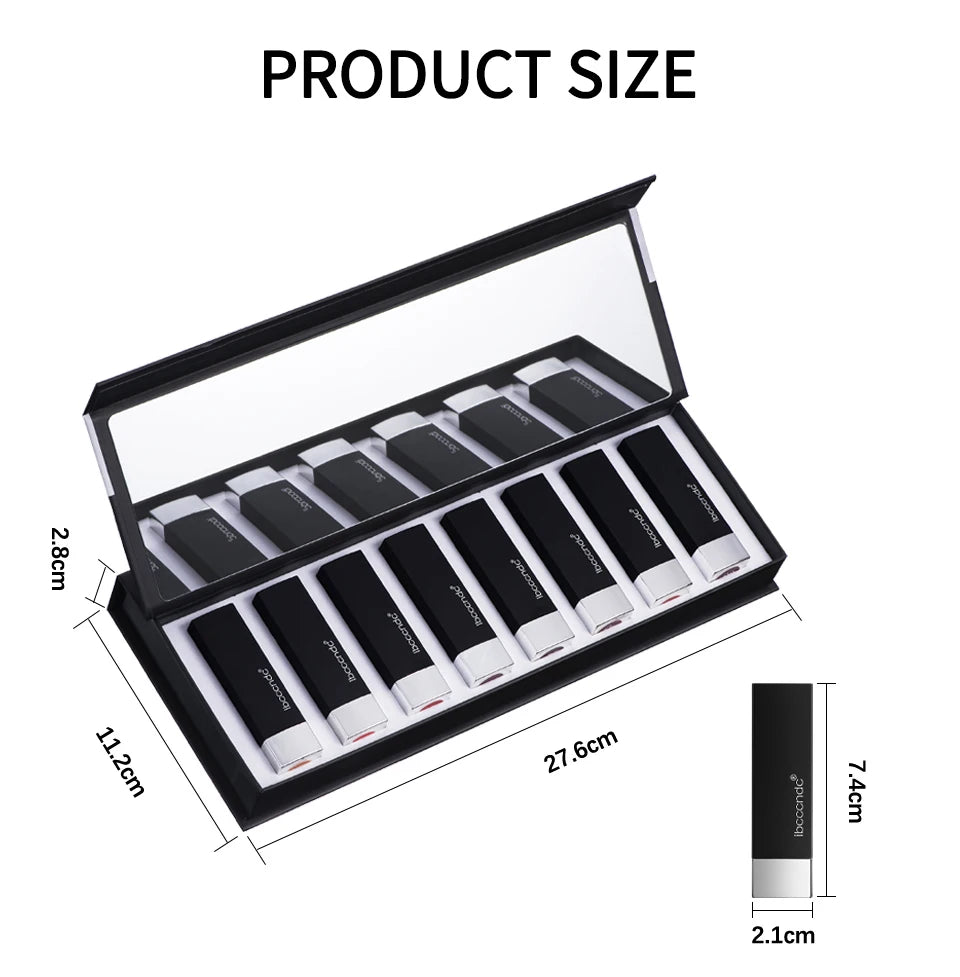 8Pcs/Set Velvet Matte Lipstick Set Long Lasting Waterproof