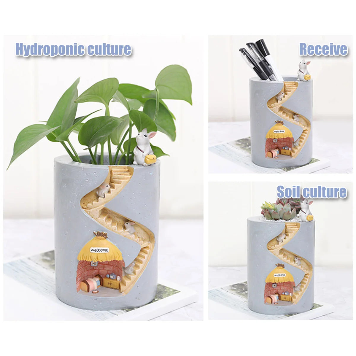 1/5pcs Creative Animal Resin Flower Pot Planter Rabbit Hedgehog Decorative Pot Desktop Ornament Plants Pot for Garden
Home Decor