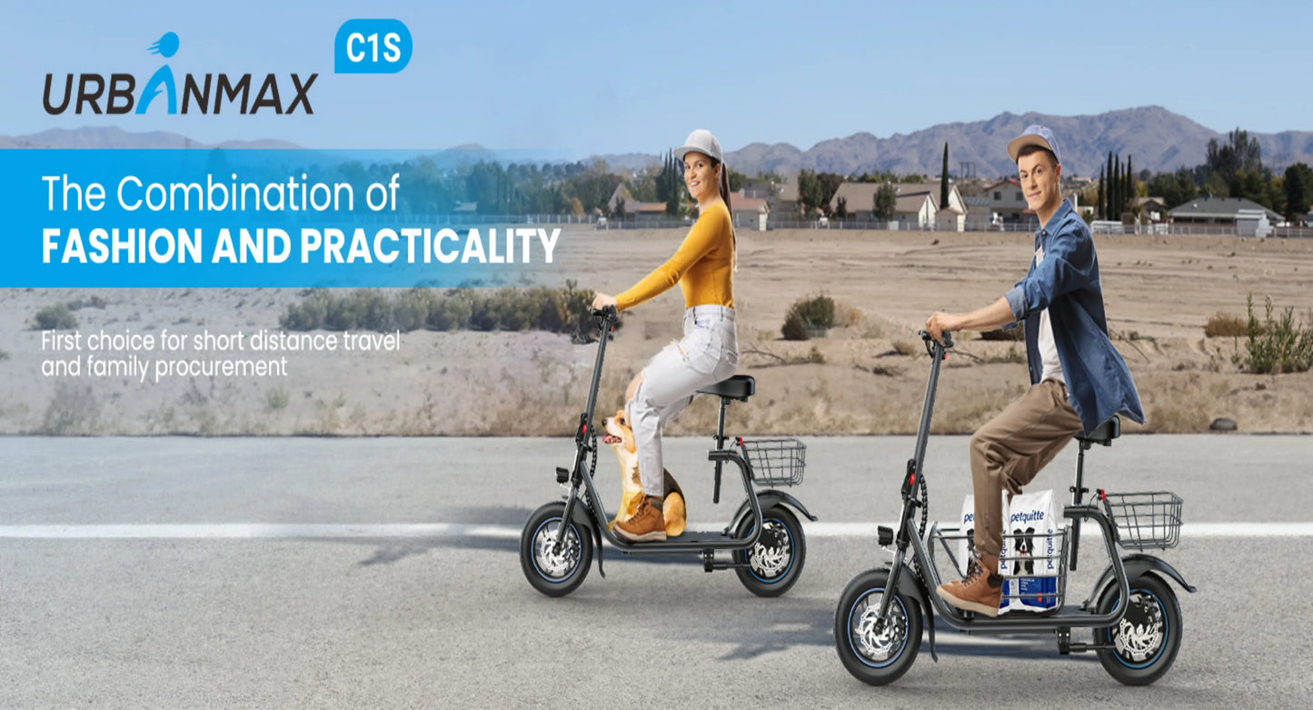 Gyroor Electric Scooter with Basket for Pet, 3 Riding Modes Foldable Electric Scooter for Adults - up to 20 Miles 18.6MPH