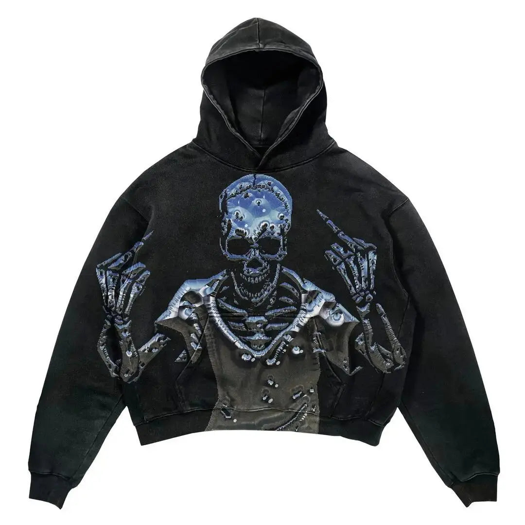Harajuku Oversized Letter Printing Hoodie Streetwear Sweatshirt Y2k Tops Gothic Clothes Grunge Hoodies Women Men Clothing