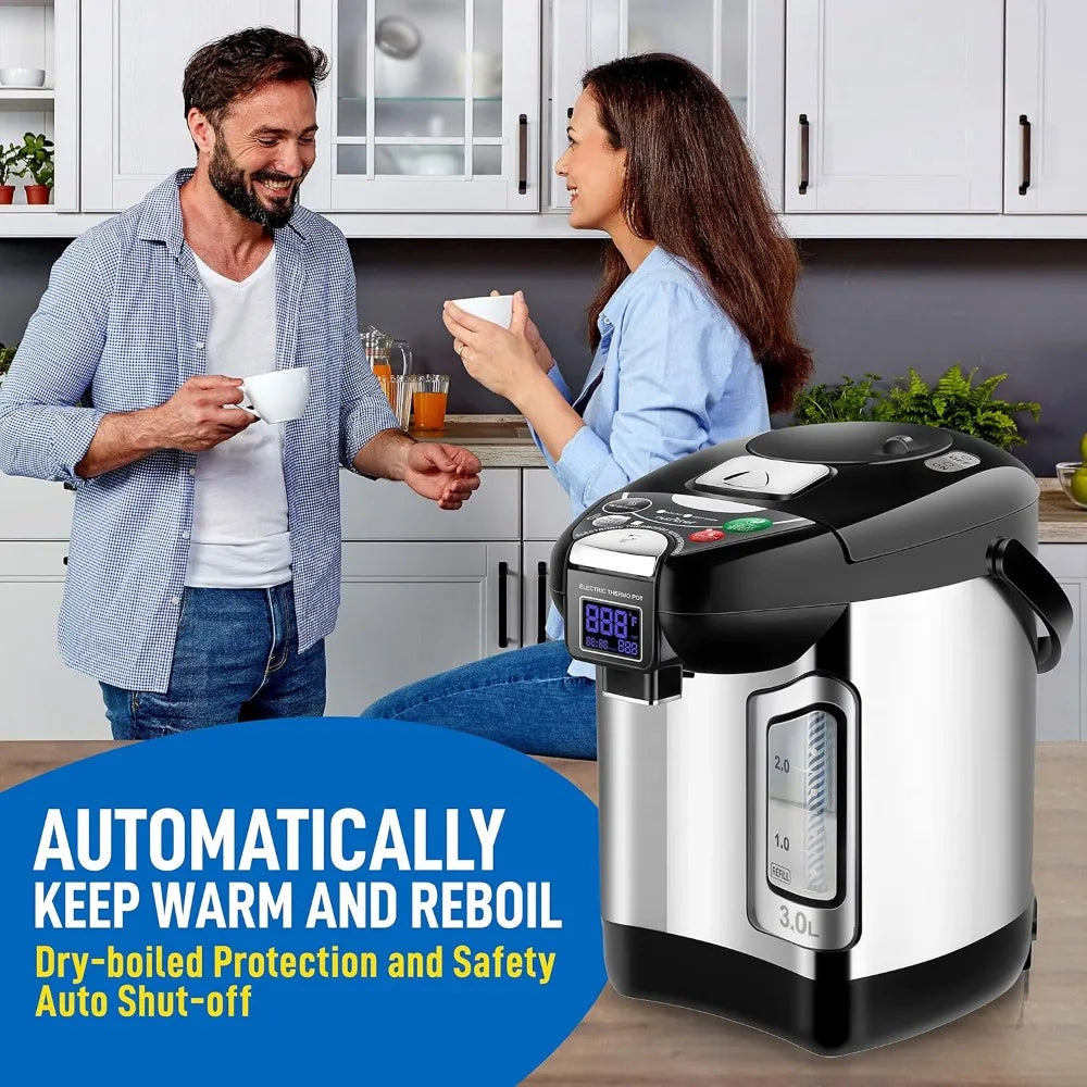 Digital Water Boiler and Warmer,Stainless Electric Hot Water Dispenser,LCD Display,Rotating Base,Keep Warm,Auto Shut Off