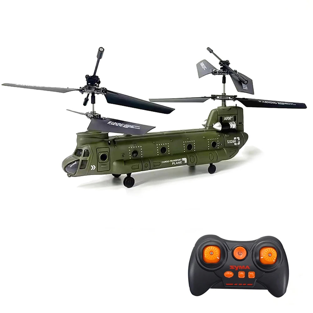 Remote Control Helicopter, 2.4G 3CH Dual Propellers Fixed Height Simulation Remote Control Military Transport Helicopter