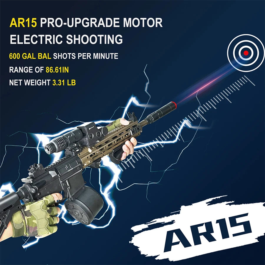 Gel Toy Gun Blaster Automatic, Electric Splatter Ball Toy Gun with Glasses, Fun Shooting Games(Without water bead)