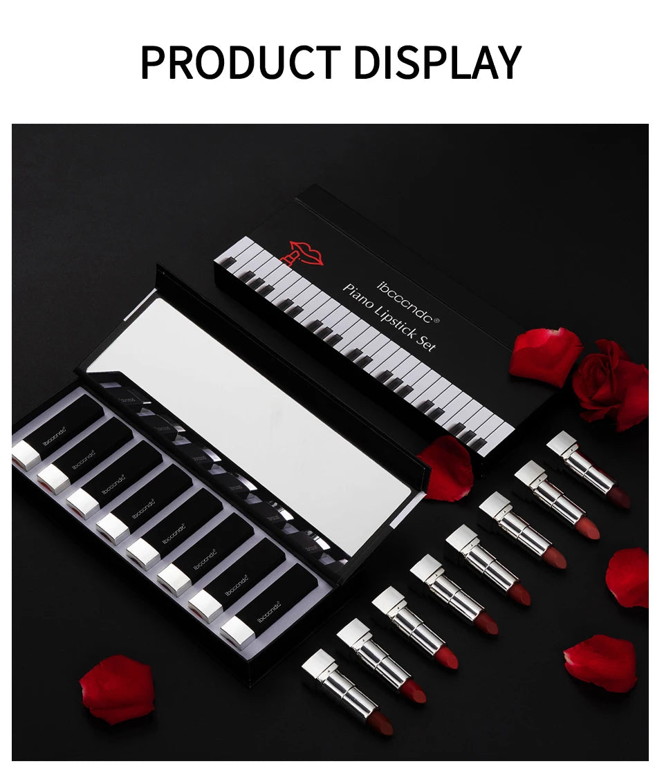 8Pcs/Set Velvet Matte Lipstick Set Long Lasting Waterproof
