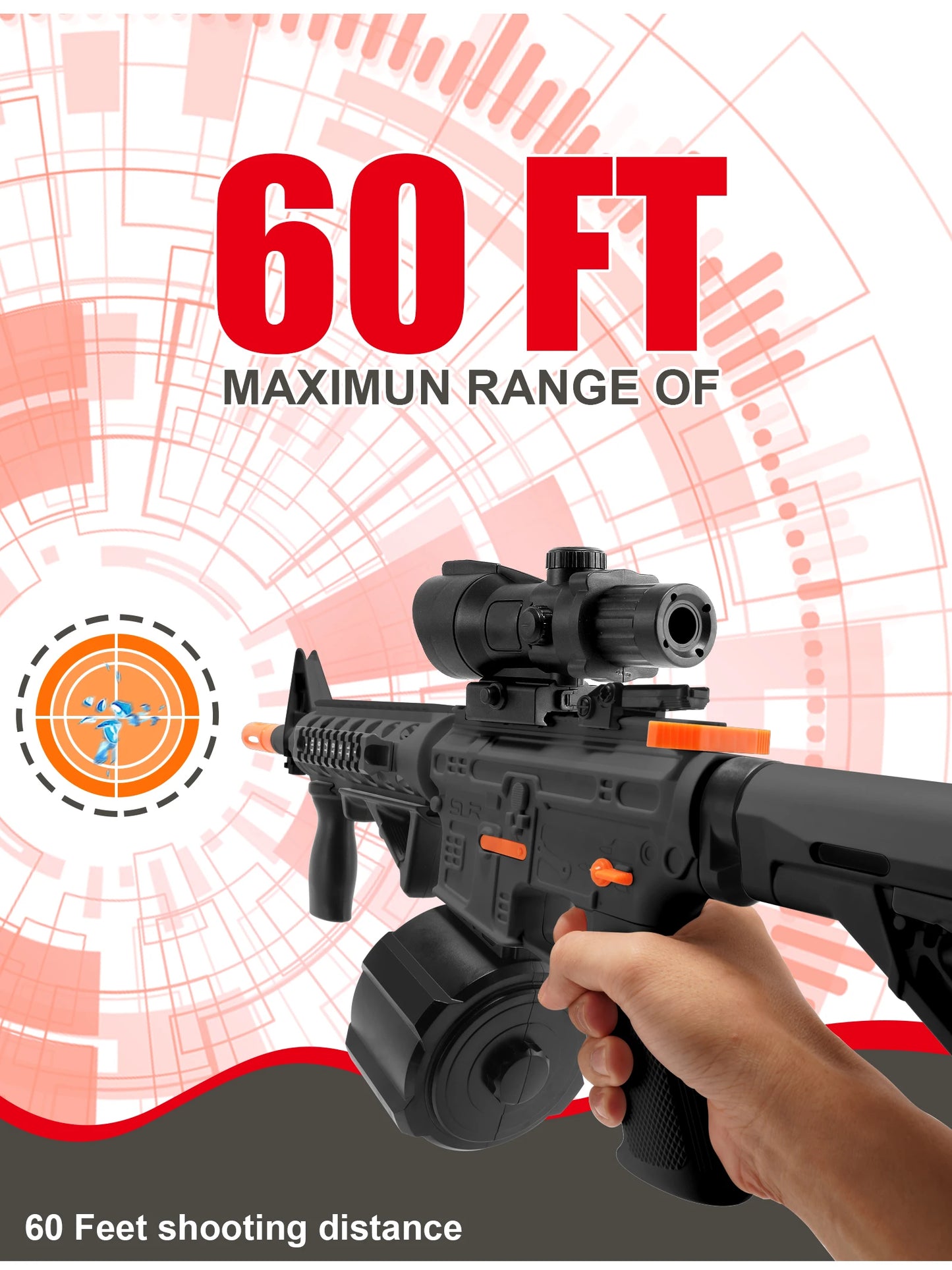 High Speed M4A1 Electric Gel Balls Gun Toys,Automatic&Manual Dual Modes Water Bullets Blaster,Upgraded Water Bead Splatter Toys