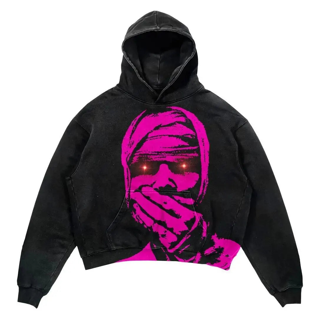 Harajuku Oversized Letter Printing Hoodie Streetwear Sweatshirt Y2k Tops Gothic Clothes Grunge Hoodies Women Men Clothing