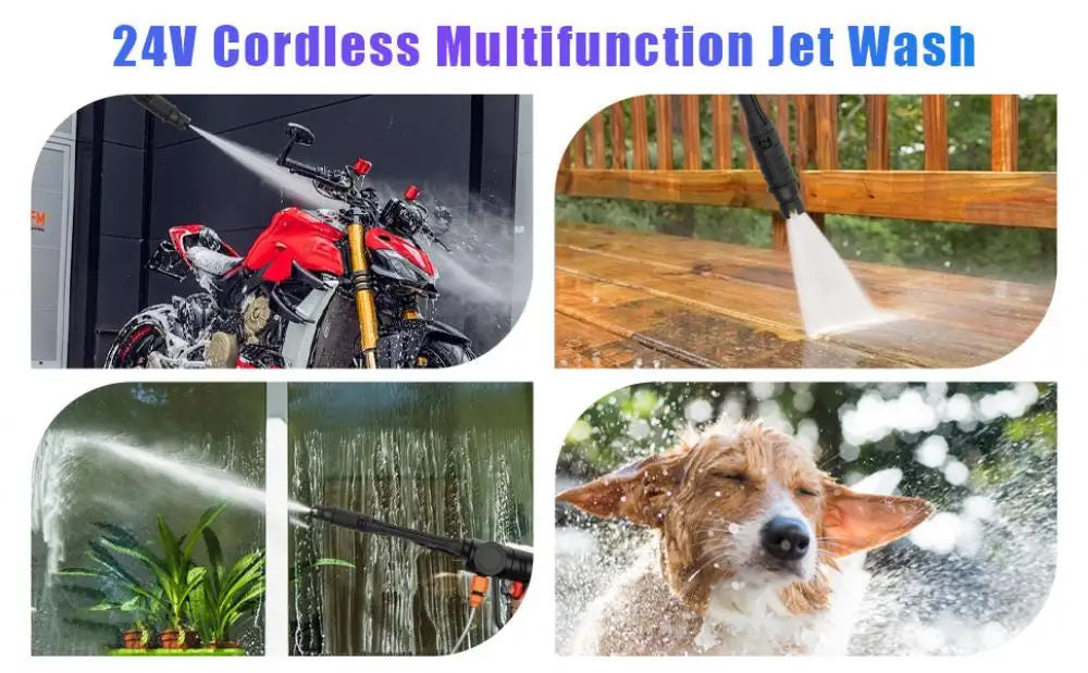 180w Brushless High Pressure Car Washer Gun Electric Garden Washing Water Wash Spray Gun With 2 Batteries 1 Charger Bucket Pipe