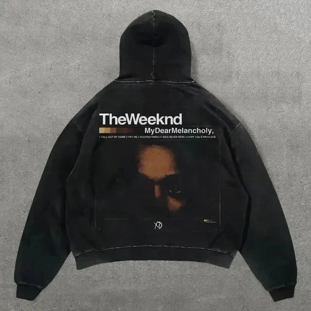 Harajuku Hand touch printing Hoodie Oversized Streetwear Tops Sweatshirt Y2k Clothes Gothic Grunge Hoodies  Men Clothing